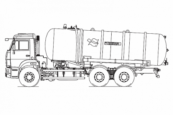 Габаритные размеры ассенизаторской машины Камаз КО-505Б