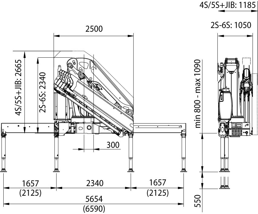 Габаритные размеры КМУ Effer 265