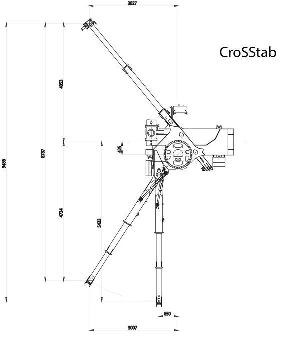 Габаритные размеры КМУ Effer 955_crosstab