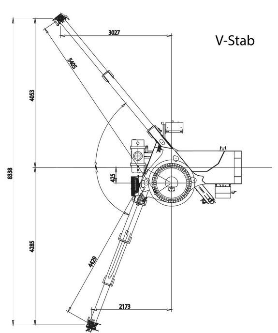 Габаритные размеры КМУ Effer 955_vstab