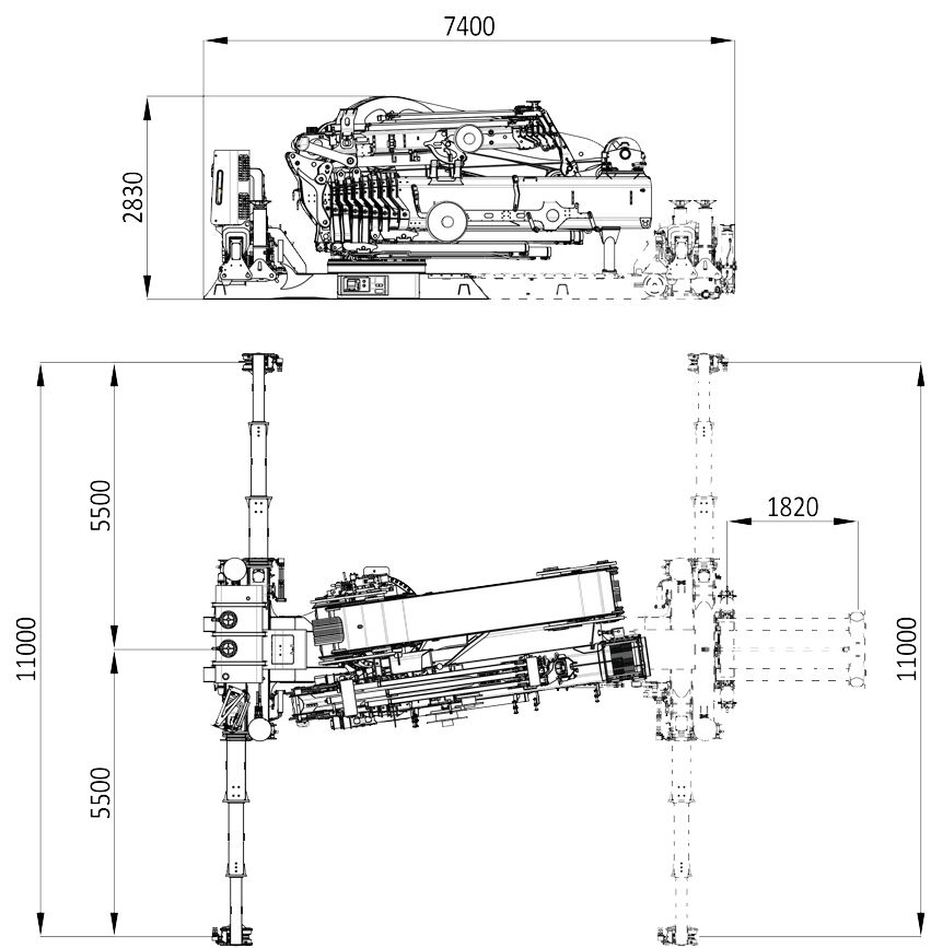 Габаритные размеры КМУ Effer 2255