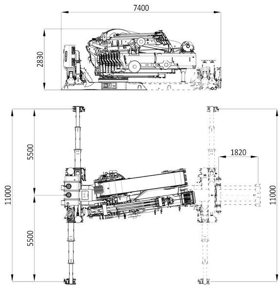 Габаритные размеры КМУ Effer 2255