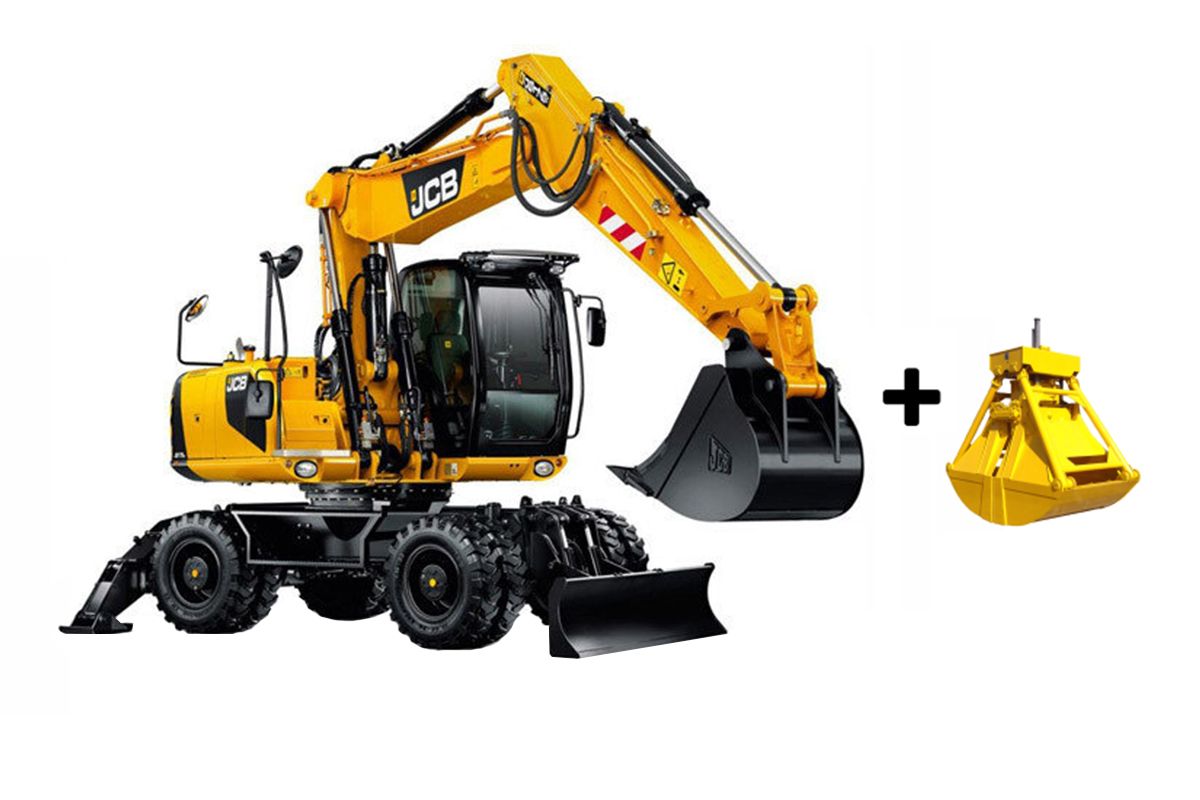 Колесный экскаватор JCB JS 175W с грейфером