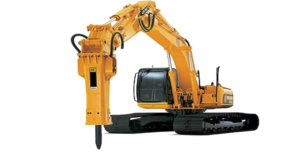 Гусеничный экскаватор с гидромолотом JCB JS 370