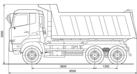 Габаритные размеры самосвала DongFeng DFL 3251A